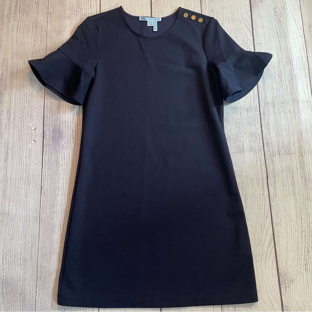 Draper James Navy Blue Button Detail Belle Sleeve Dress Size XS